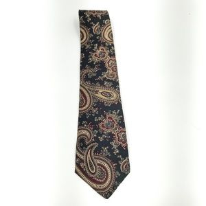 Sheaf & Caber Black Paisley Silk Necktie
